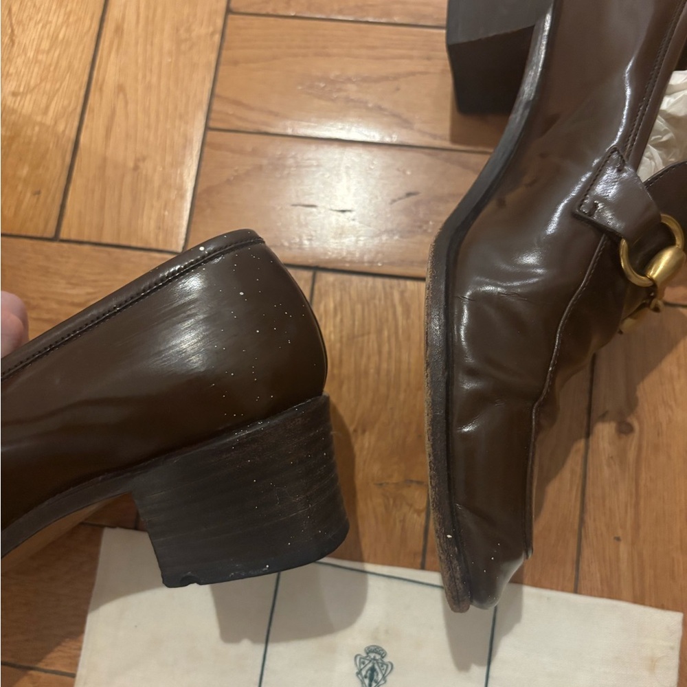 Gucci Brown Leather Loafers with Horsebit Detail - Picture 3 of 6